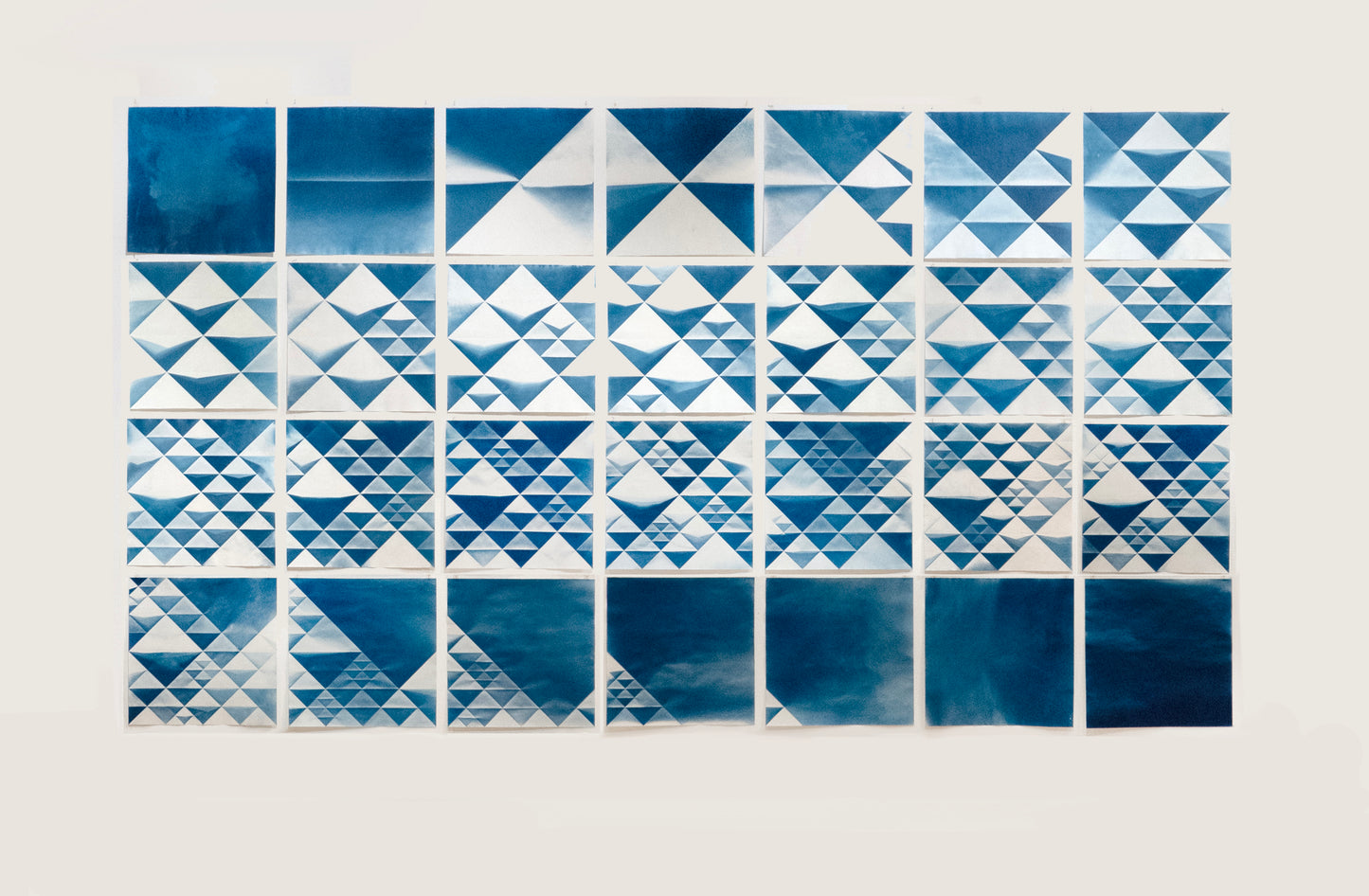 Fritz Horstman, Folded Cyanotype Progression