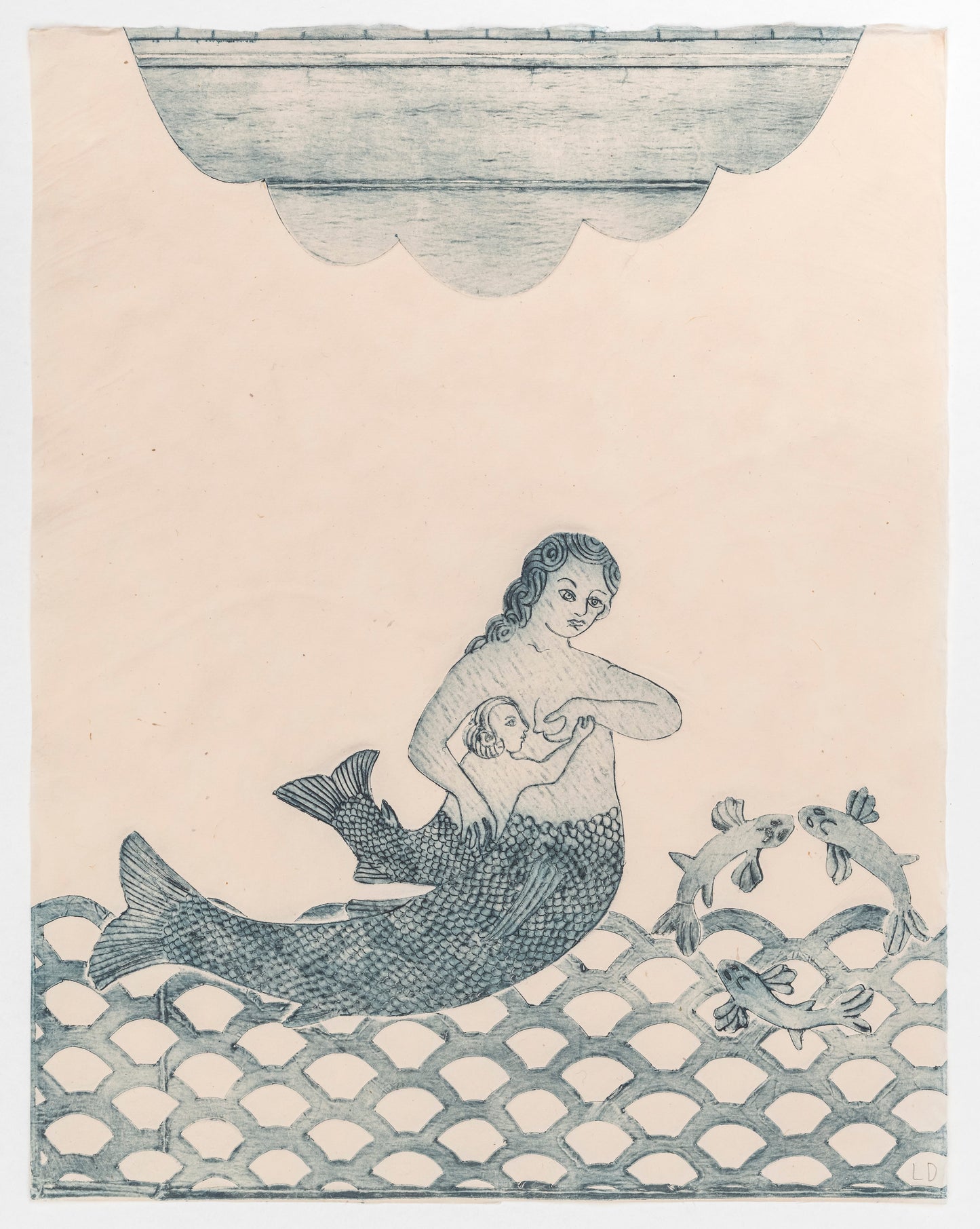 Lauren Drescher | Mermaid and Merchild with Ring of Fish