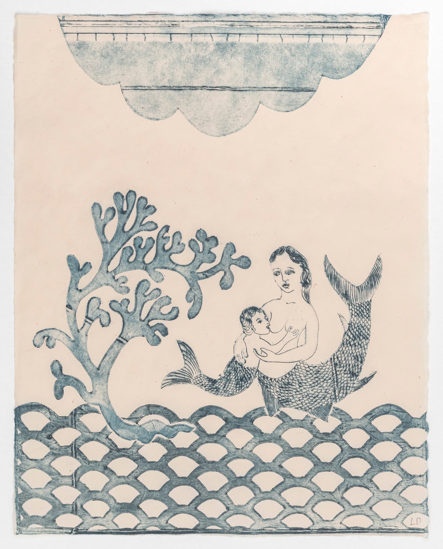 Lauren Drescher | Mermaid and Merchild with Seaweed