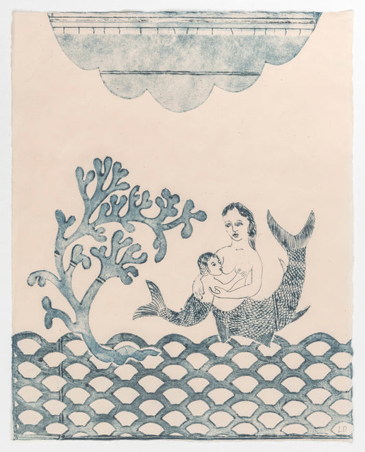 Lauren Drescher | Mermaid and Merchild with Seaweed