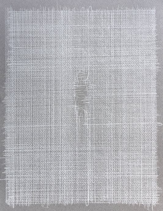 Elizabeth Duffy, Tear Drawing on Grey Flannel