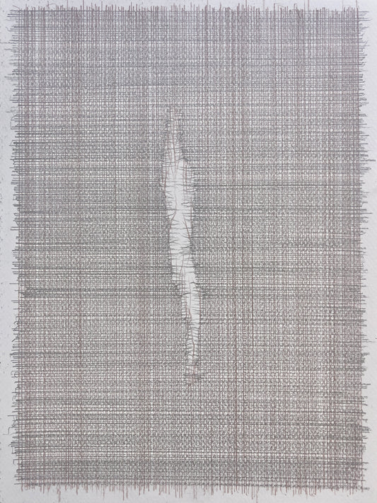 Elizabeth Duffy, Tear Drawing / Green Grey on Flannel